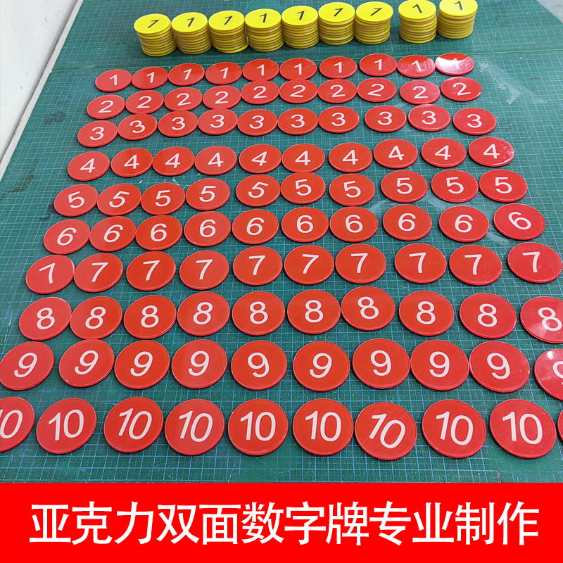 亞克力雙面號碼牌數(shù)字手牌手圈號碼牌桑拿手牌洗浴鑰匙寄存牌叫號牌